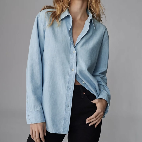 Aritzia Denim Forum Jane Longsleeve shirt - Picture 1 of 4